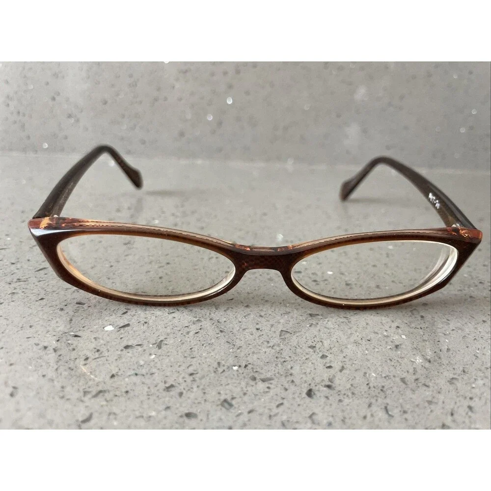 Maryam Zaim Eyeglasses Frames ONLY P07-70 Full Rim Brown Cat Eye